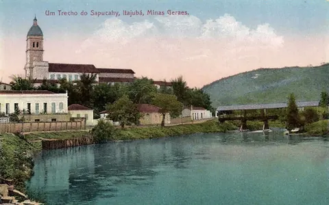 Vista das margens do rio Sapucaí, década de 1920