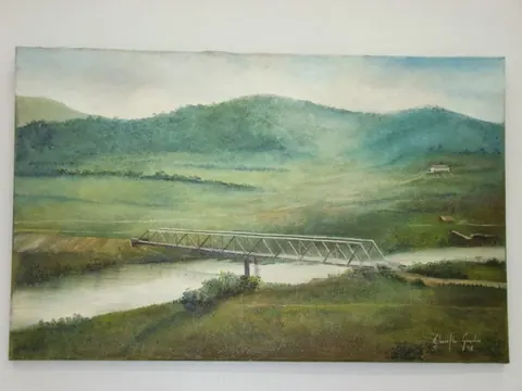 Quadro da ponte metálica na Vila Lúcia