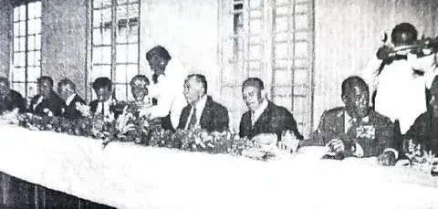 Almoço com o presidente da república Emílio Garrastazu Médici