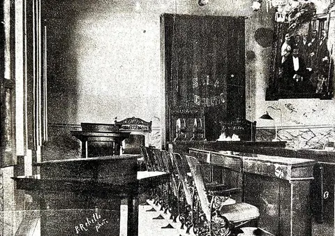 Sala das sessões do juri no Fórum de Itajubá