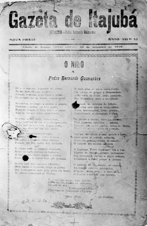 Jornal Gazeta de Itajubá - " O Nilo - Pedro Bernardo Guimarães"