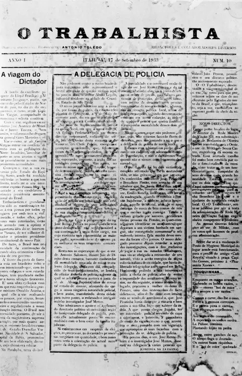 Jornal - "O Trabalhista - A Delegacia de Polícia"