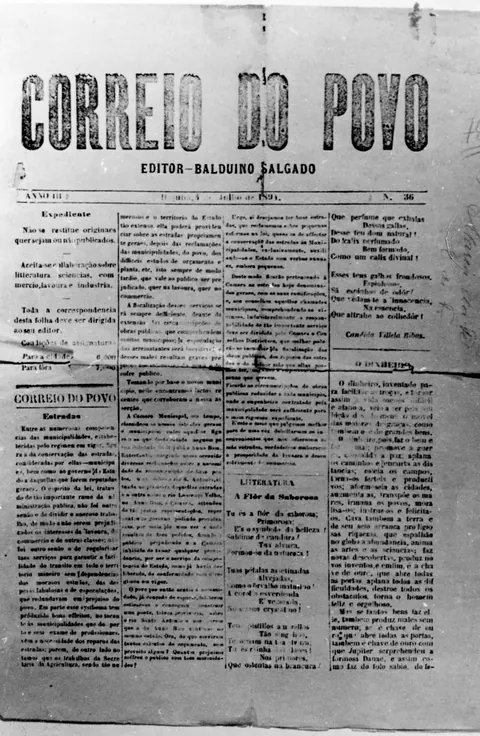 Jornal Correio do Povo, editor Balduíno Vieira Cabral e redator José Manso Pereira Cabral