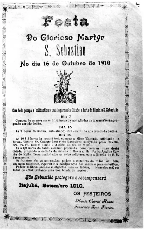 Cartaz da festa do Glorioso Martyr S. Sebastião