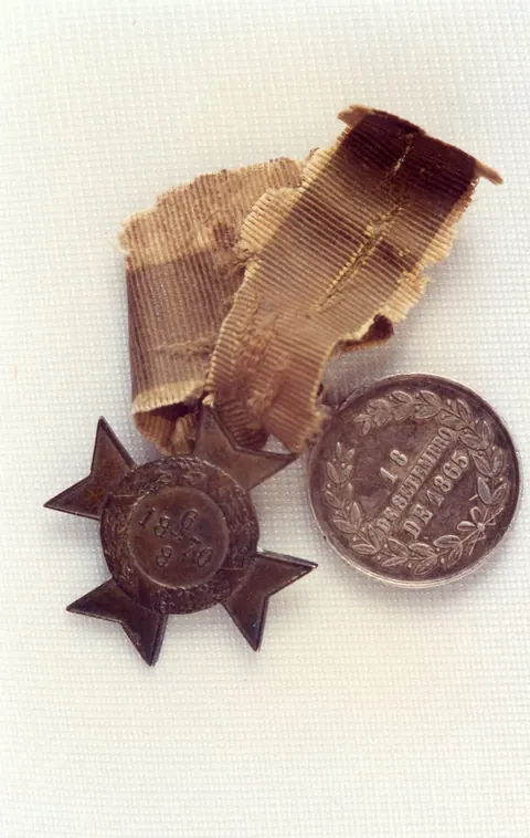 Medalhas de Joaquim Lopes Guimarães conquistadas na Guerra do Paraguai